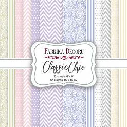 Набор бумаги 15х15 см "Classic Chic", 12 листов (Фабрика Декору)