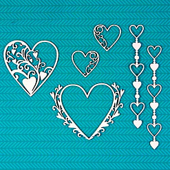 Набор украшений из чипборда "Сердечки" (CraftStory)