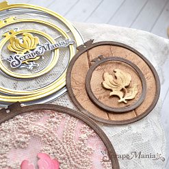 Нож "Пяльцы. Круглые с пионом", 8,5х9 см (ScrapMania)